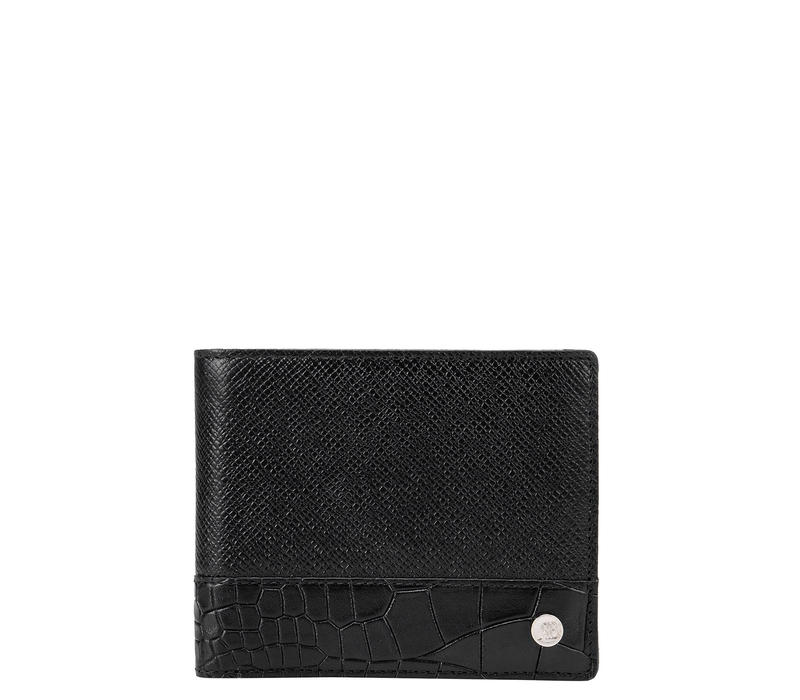 Black Franzy Men's Bifold Wallet With Flap